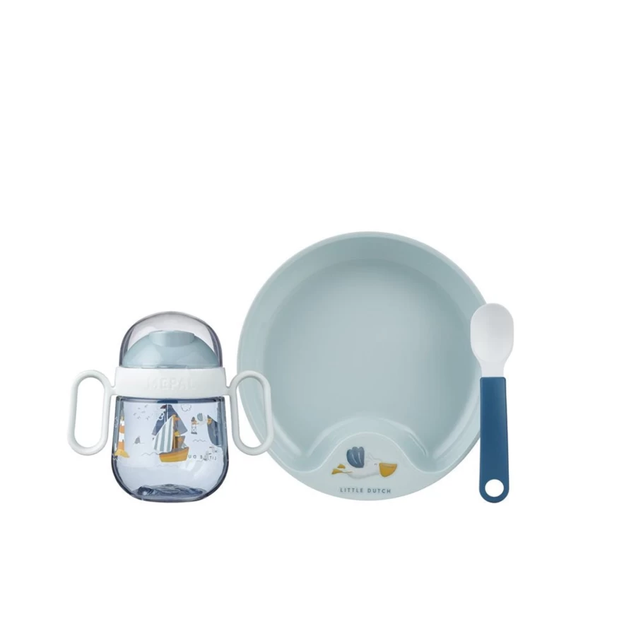 Little Dutch Baby Dinnerware Set - Mio 3-Piece Feeding Bowl, Plate & Cup