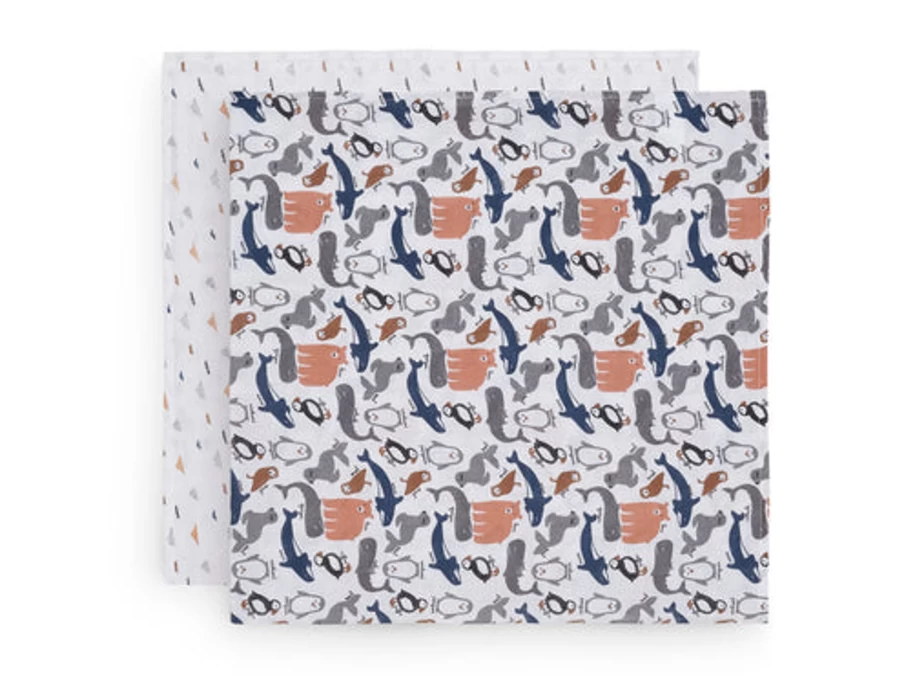 Jollein Baby Swaddle 2 Pack - Soft 115x115 cm Muslin Wrap for Newborns
