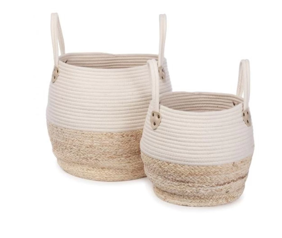 Kids Depot 2-Piece Kori Basket Set - Natural Storage Baskets for Home & Nursery Organization