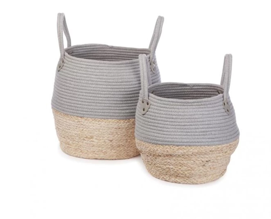 Kids Depot 2-Piece Kori Basket Set - Natural Storage Baskets for Home & Nursery Organization
