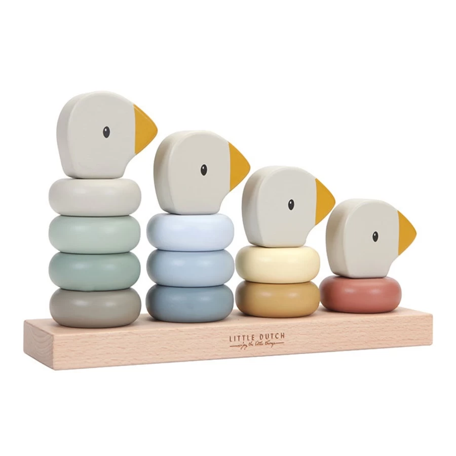 Little Dutch Stacker Toy - Wooden Goose Family Stacking Game for Kids