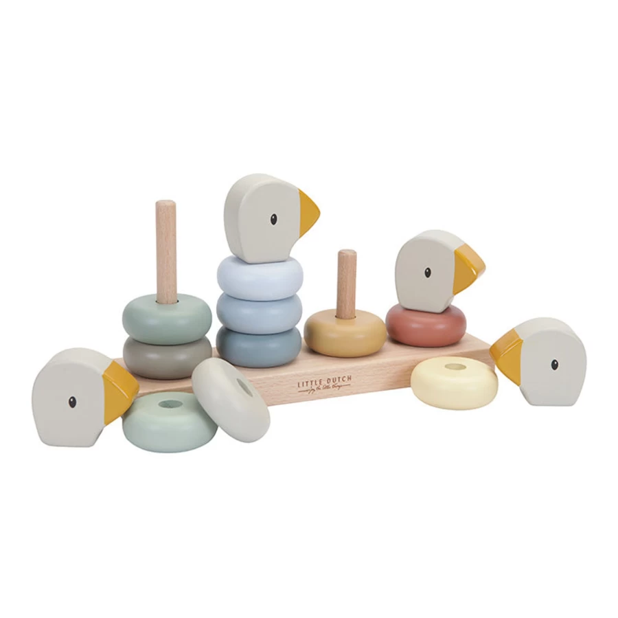 Little Dutch Stacker Toy - Wooden Goose Family Stacking Game for Kids