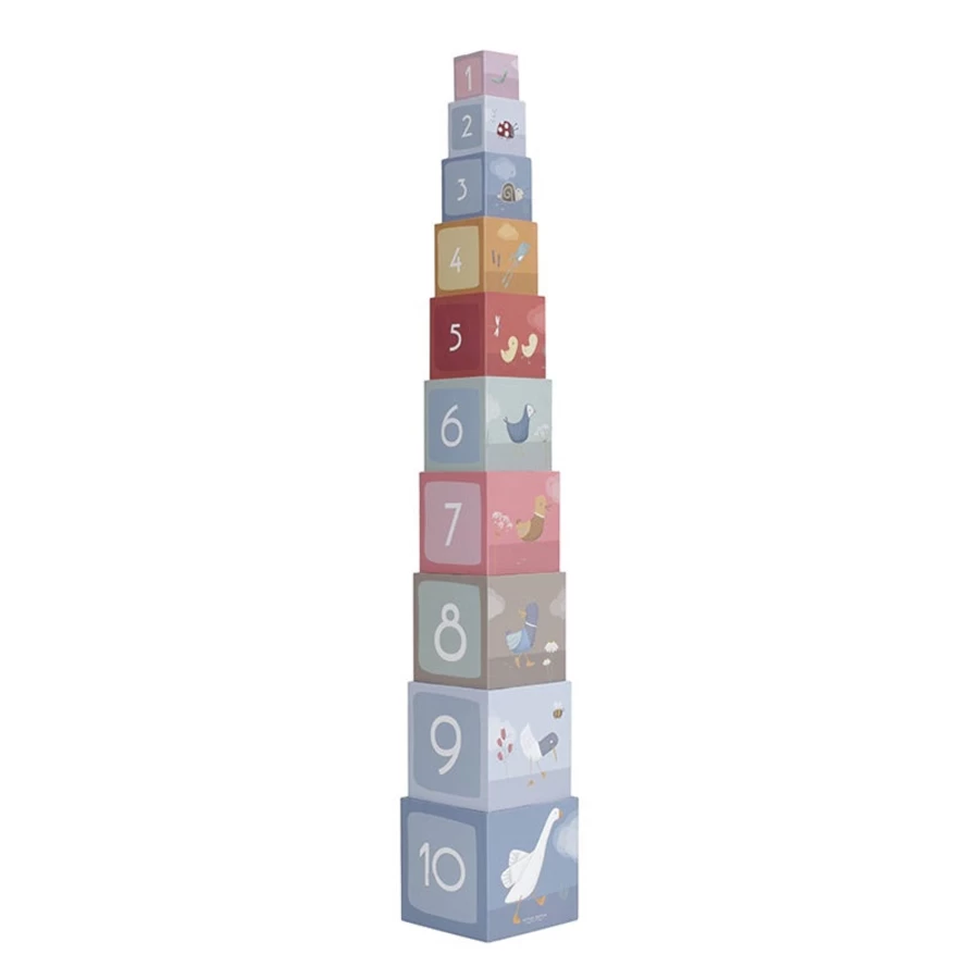 Little Dutch Stacking Cubes for Kids - Colorful Nesting and Building Blocks Toy