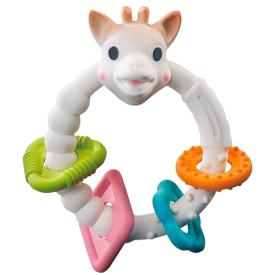 Sophie La Giraffe So'Pure Colorful Teething Rings for Babies - Soft BPA-Free Chew Toys