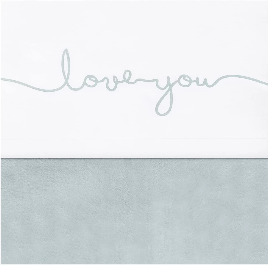 Jollein Love You Printed Flat Sheet 120x150cm - Soft Bedding for Cozy Comfort