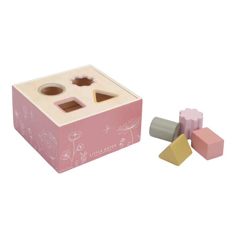 Little Dutch Wooden Shape Sorter Toy for Toddlers - Educational Colorful Geometric Sorting Puzzle