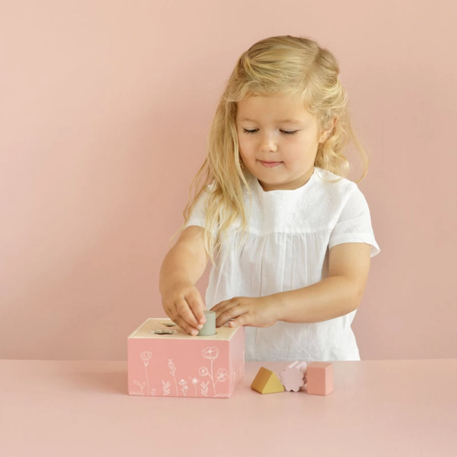 Little Dutch Wooden Shape Sorter Toy for Toddlers - Educational Colorful Geometric Sorting Puzzle