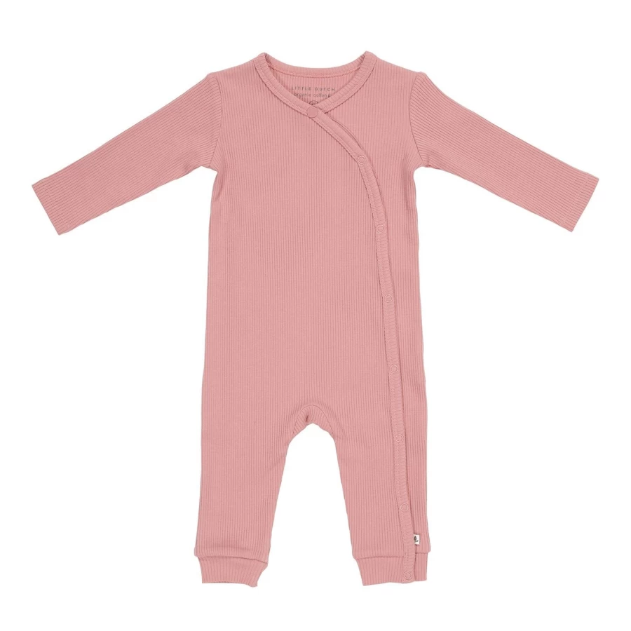 Little Dutch Rib Wrap Suit for Baby Girls 74/80 - Soft Cotton Bodysuit