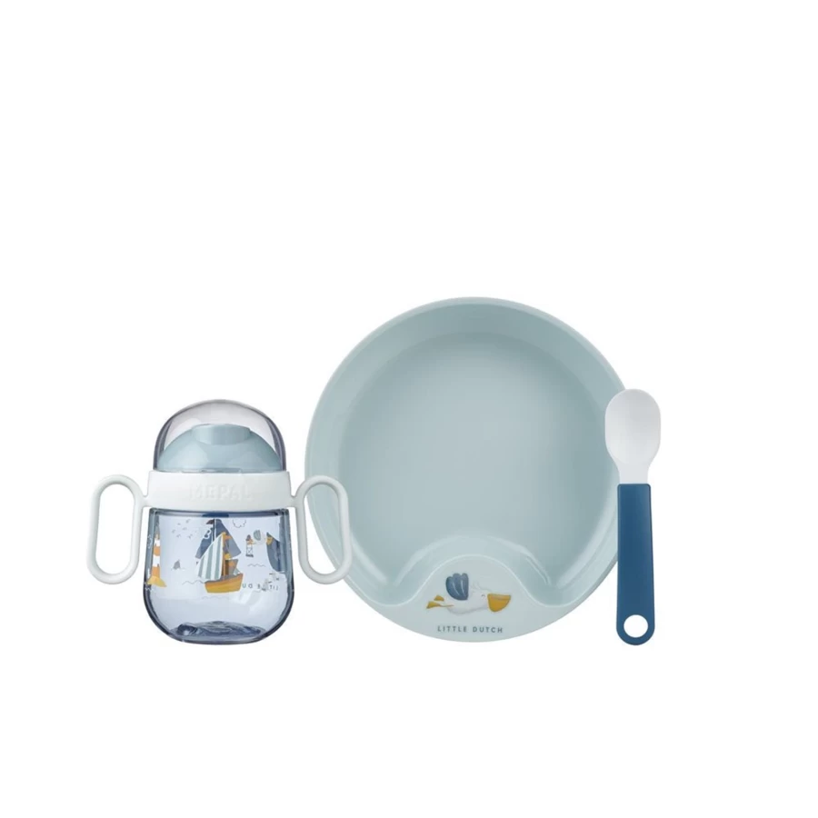 Little Dutch Baby Dinnerware Set - Mio 3-Piece Feeding Bowl, Plate & Cup