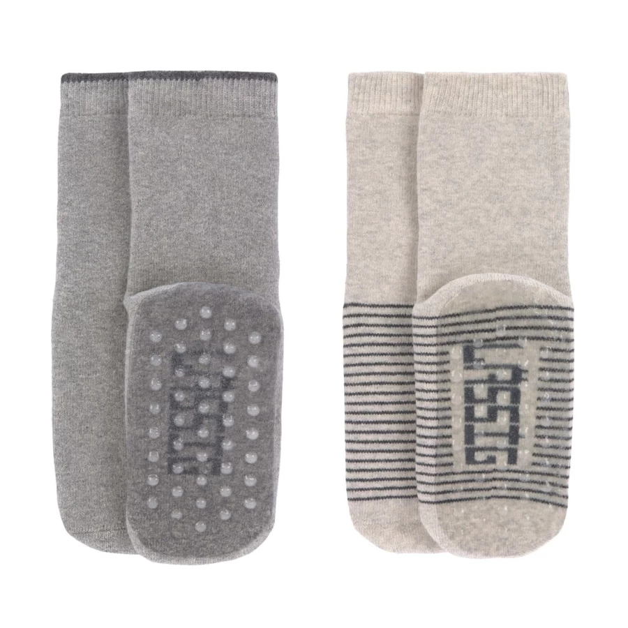 Lässig Baby Anti-Slip Socks for 1-2 Year Olds - 2 Pair Non-Slip Gripper Socks for Toddlers & Infants