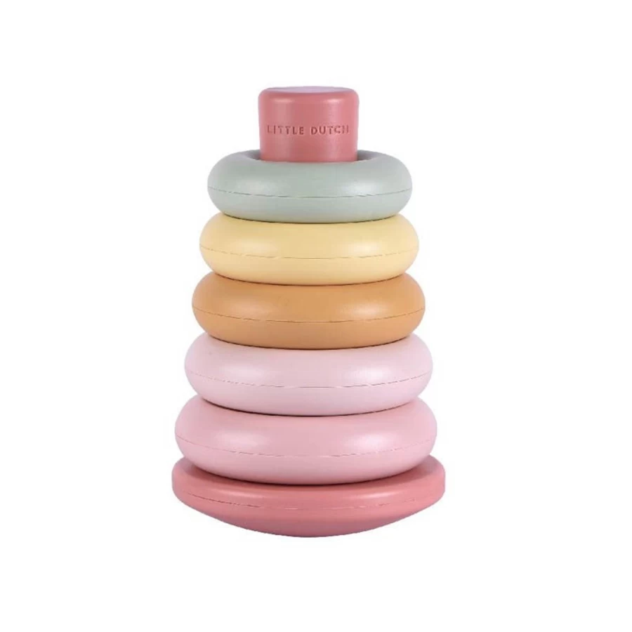 Little Dutch Pink Stacking Rings for Kids - Colorful & Fun Toddler Toy