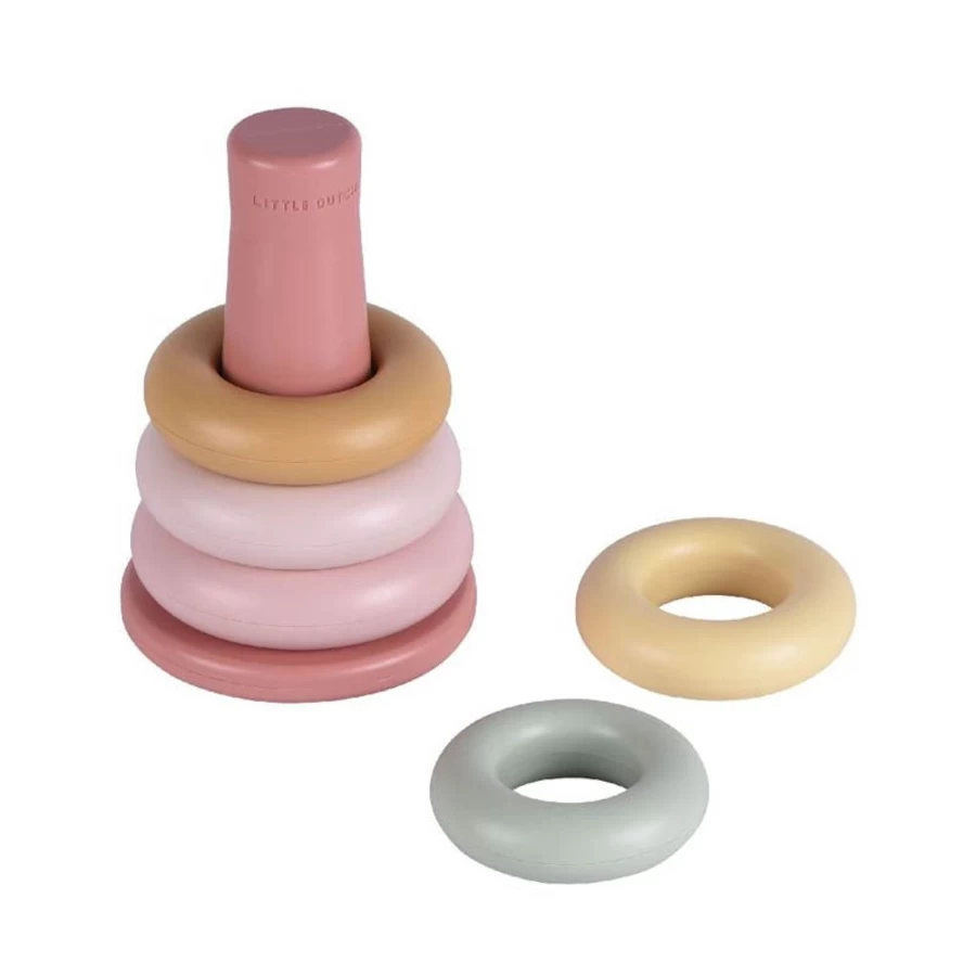 Little Dutch Pink Stacking Rings for Kids - Colorful & Fun Toddler Toy