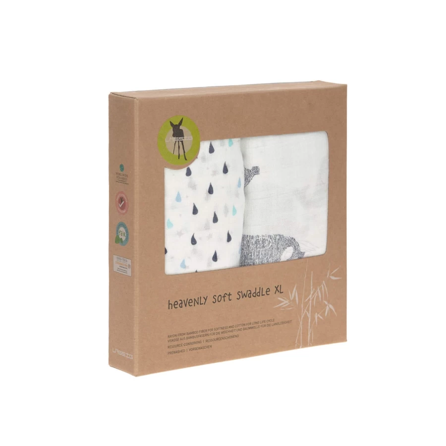 Lässig Heavenly Soft Bamboo Swaddle Blankets - 2 Pack, Organic & Breathable for Babies