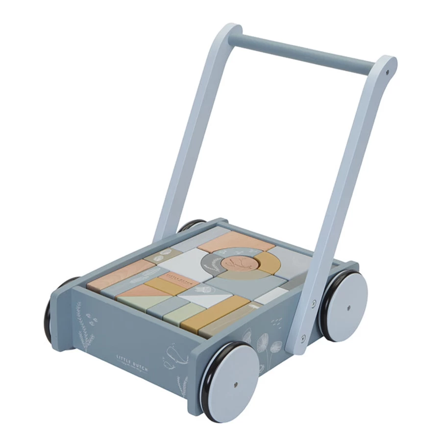 Little Dutch Wooden Baby Walker – Classic Wood Baby Push Toy for Toddlers