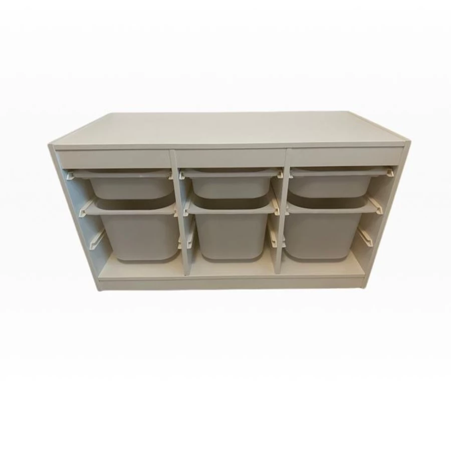"IKEA Trofast Storage Combination with 6 White Boxes – Kids Toy Organizer"