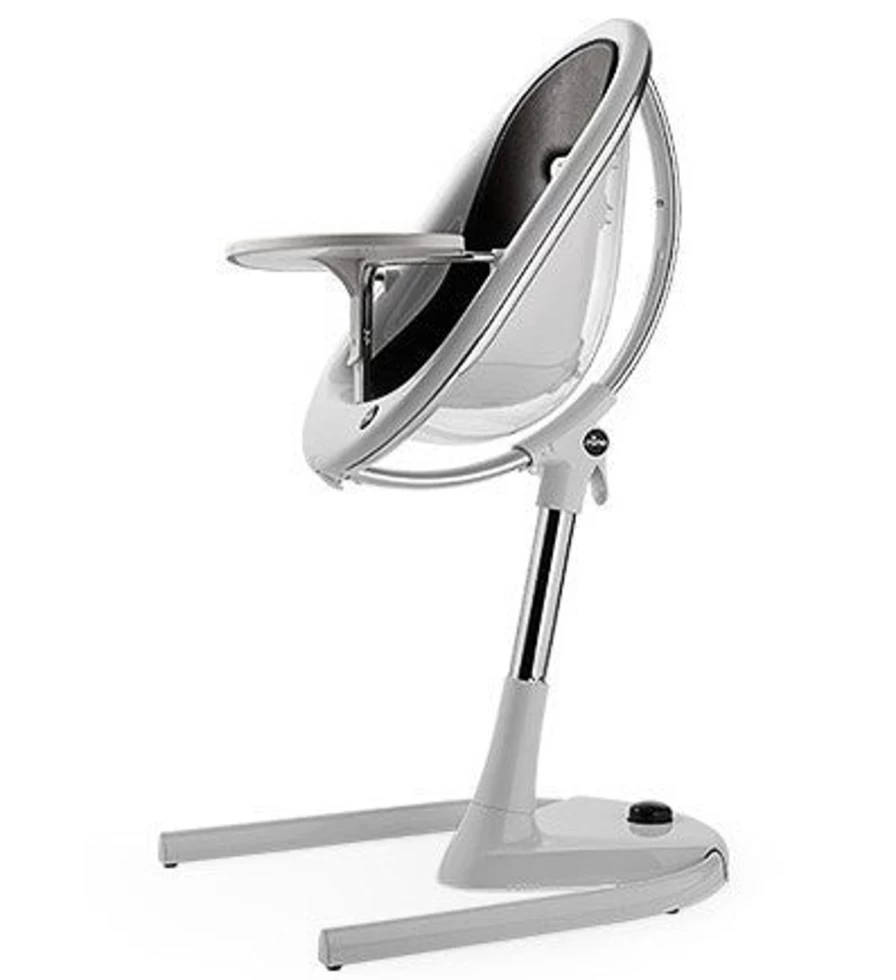 Mima Moon High Chair - Modern White Baby Feeding Chair with Adjustable Height & Removable Tray