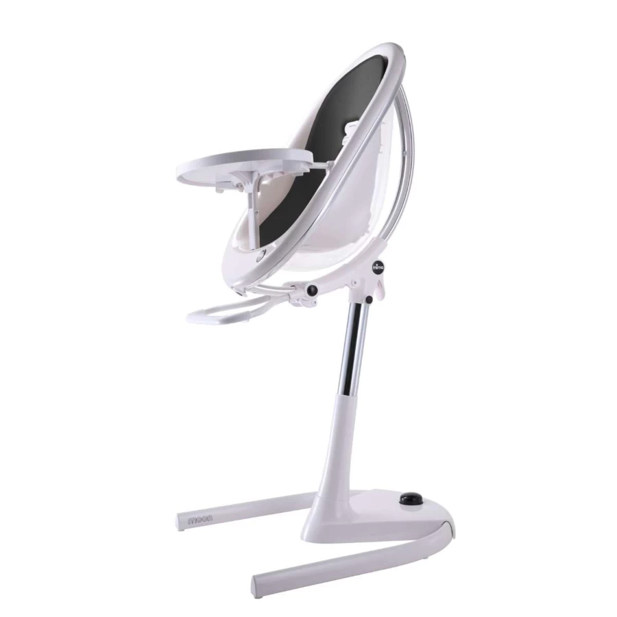 Mima Moon High Chair - Modern White Baby Feeding Chair with Adjustable Height & Removable Tray