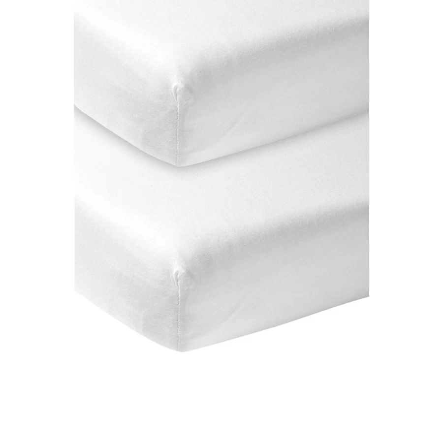 Meyco Jersey Fitted Sheet 2-Pack 140x70 cm Soft Stretchable Bed Sheets for Comfortable Sleep