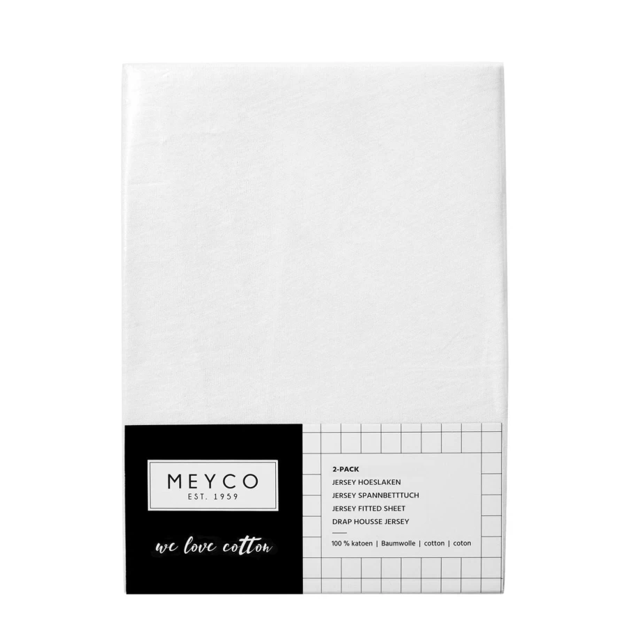 Meyco Jersey Fitted Sheet 2-Pack 140x70 cm Soft Stretchable Bed Sheets for Comfortable Sleep