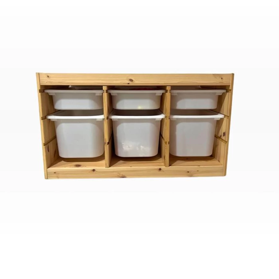 IKEA Trofast Storage Combination with 6 Removable Boxes - Wooden Toy & Kids Organizer