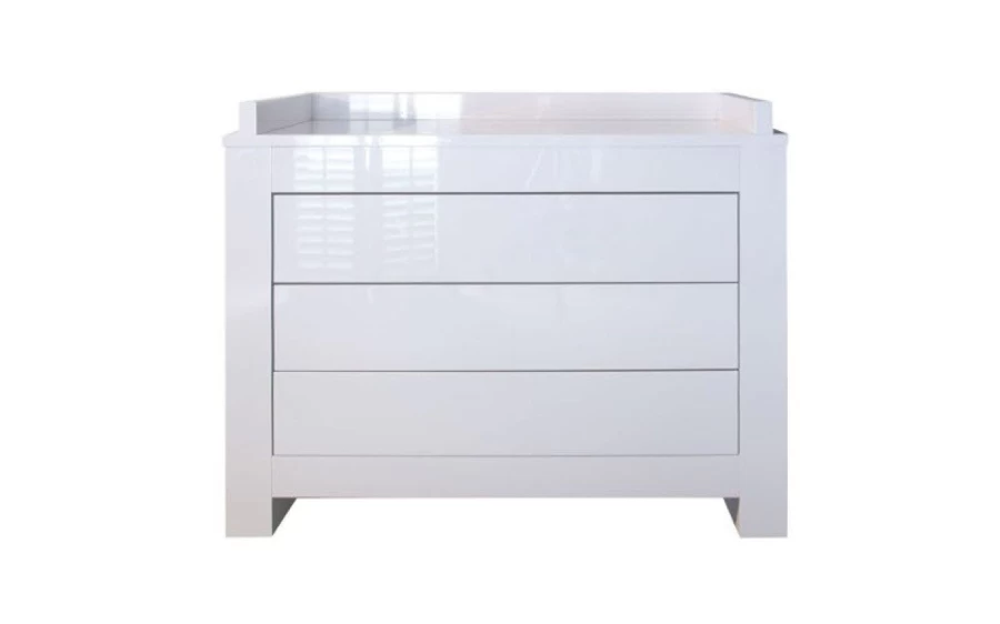 Kidsmill White Glossy Chest - Modern Kids Storage Furniture, Durable & Stylish Dresser for Bedroom