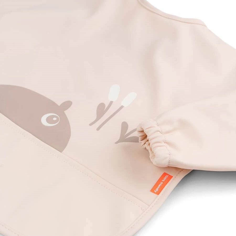 Done by Deer Baby Sleeved Pocket Bib - Soft Feeding Bib with Sleeves and Catch Pocket for Mess-Free Meals