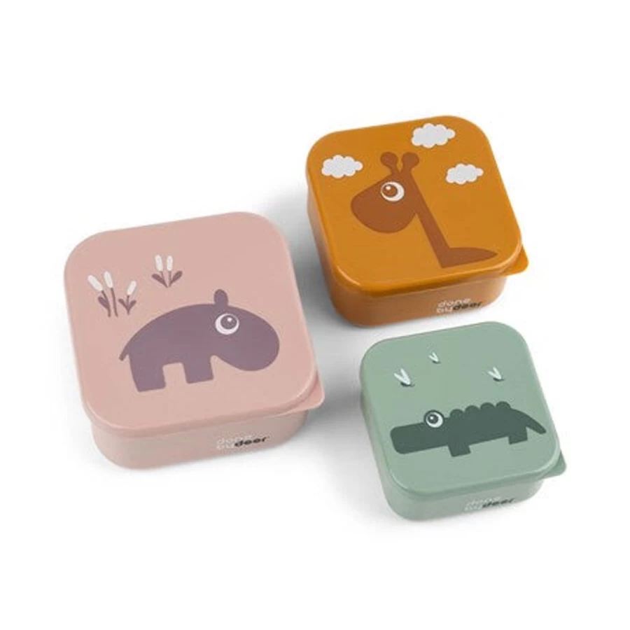 Done by Deer Premium Baby Snack Box Set - 3-Piece Healthy Organic Toddler Food Kit for On-the-Go