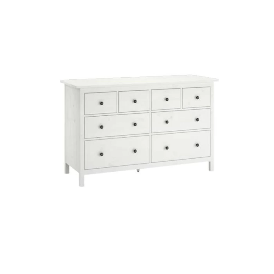 IKEA Hemnes 8-Drawer Dresser in White - Sturdy Wood Chest for Bedroom Storage