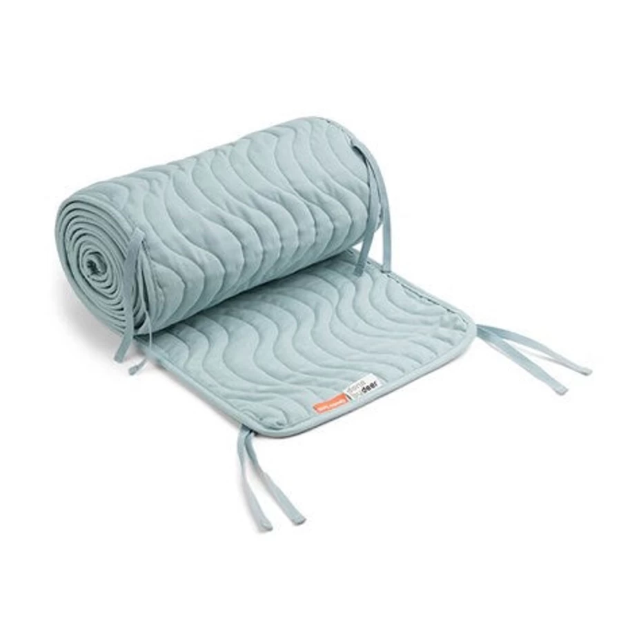 Done by Deer Quilted Baby Bed Bumper with Adjustable Strings and Wave Design - Safe Crib Bumper for Nursery