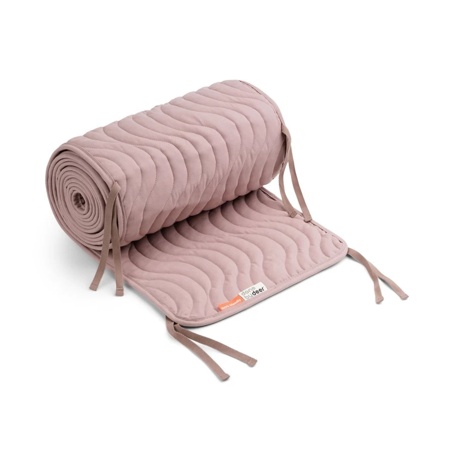 Done by Deer Quilted Baby Bed Bumper with Adjustable Strings and Wave Design - Safe Crib Bumper for Nursery