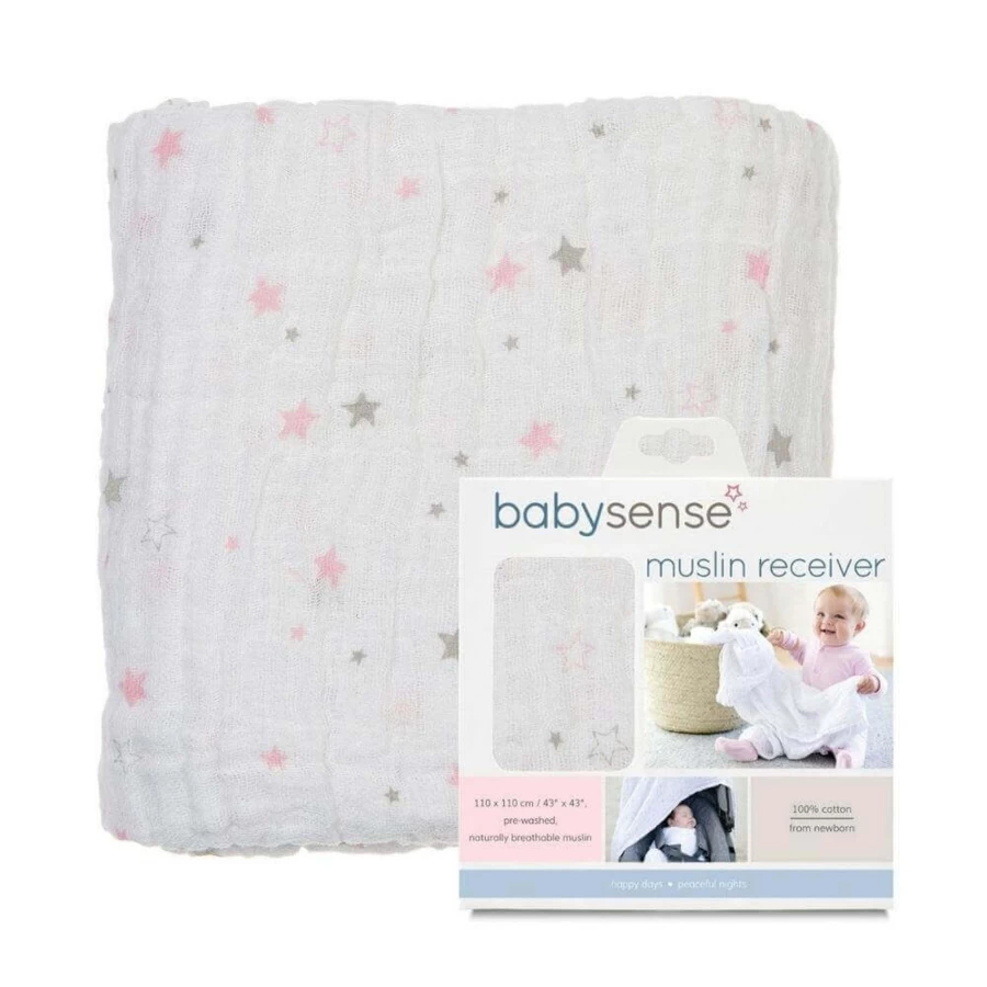 Baby Sense Muslin Burp Cloths - Soft Absorbent Bibs for Newborns & Infants
