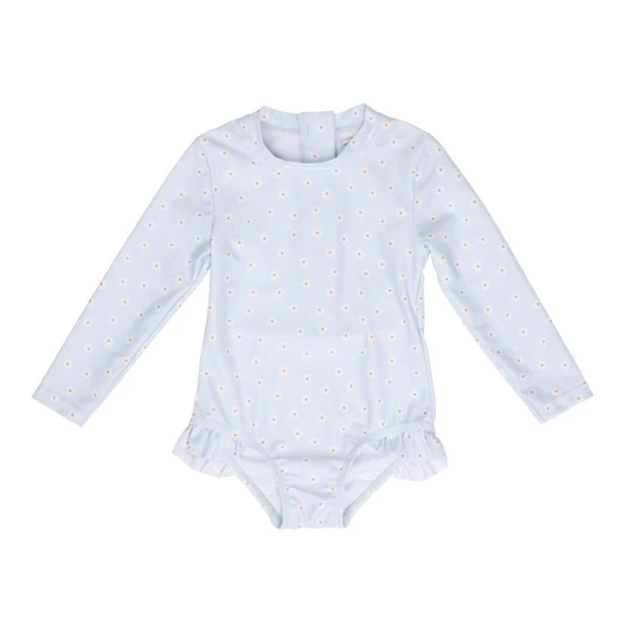 Little Dutch Girls' Long Sleeve Ruffle Swimsuit for Children - Size 74/80