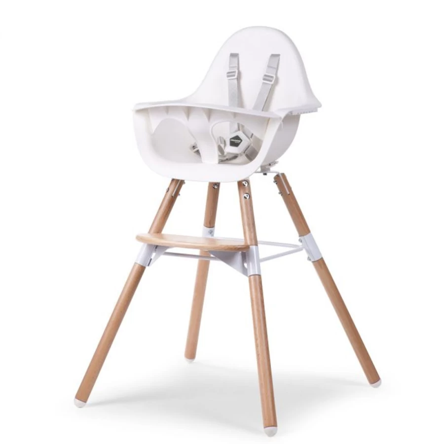 Childhome Evolu Natural Wooden High Chair for Babies – Eco-Friendly & Adjustable Infant Feeding Seat