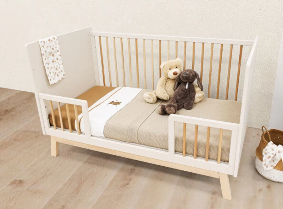 Bopita Cotton Dune/Natural Cot Bed Linen Set 70 x 140 cm for Baby Crib