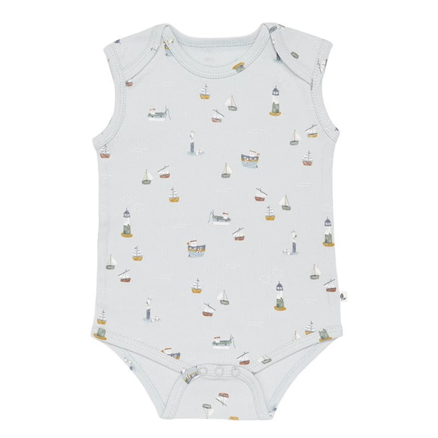 Little Dutch Navy Blue Sleeveless Sailor Romper for Babies 50/56 - Child's Striped Summer Outfit