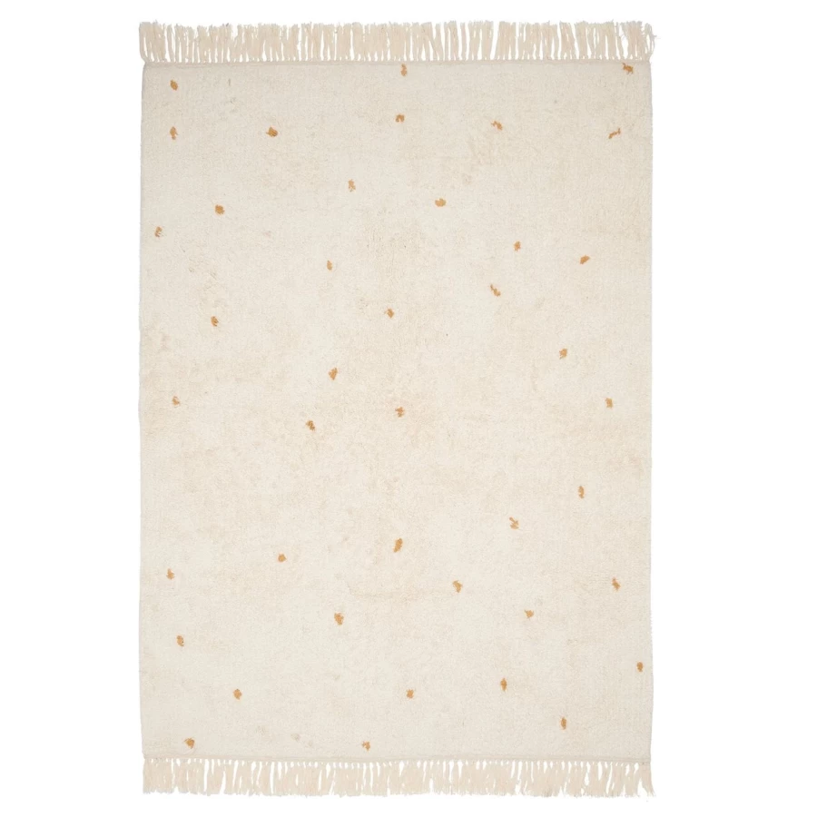 Little Dutch Dot Pure Rug 170 x 120 cm in Natural Ochre | Stylish and Soft Play Mat for Kids