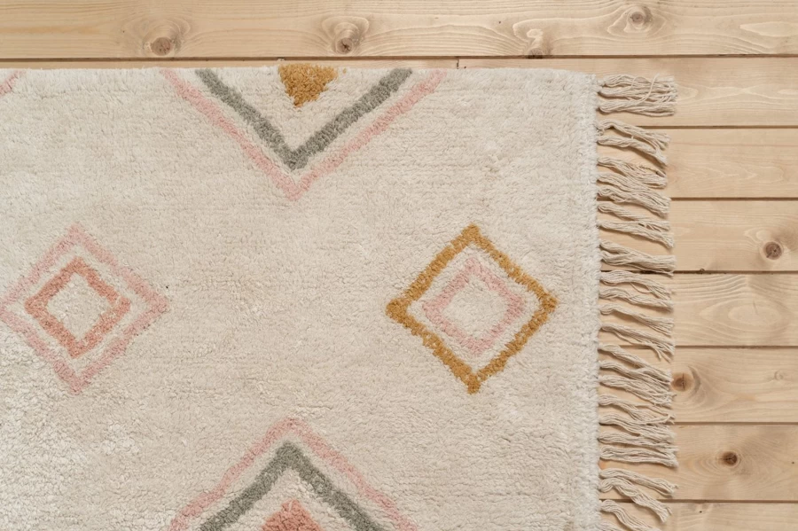 Little Dutch Dot Pure Rug 170 x 120 cm in Natural Ochre | Stylish and Soft Play Mat for Kids