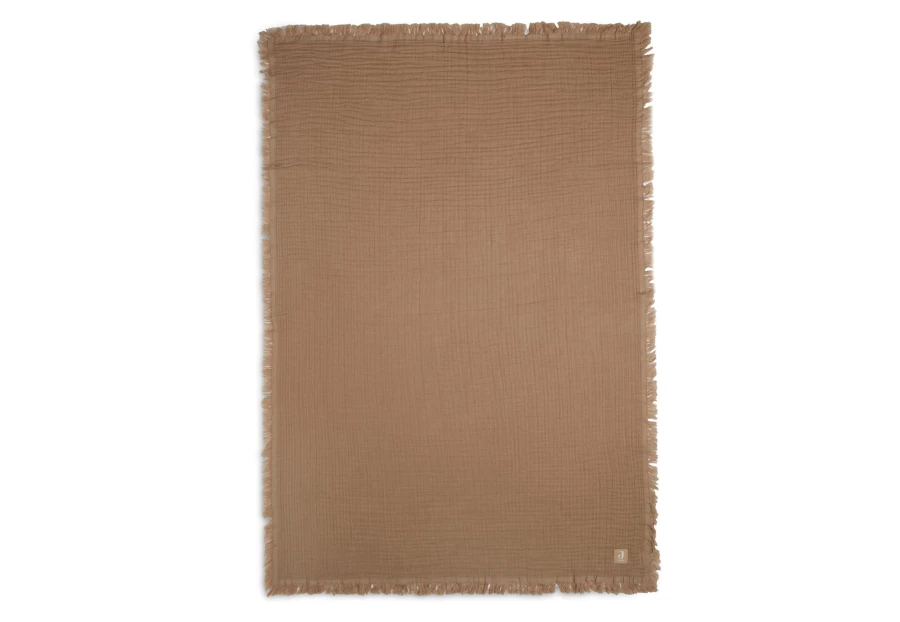 Jollein Muslin Fringe Blanket 120x120 cm - Soft Breathable Cotton Baby Swaddle Wrap