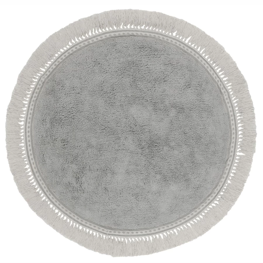"Tapis Petit Lily Handmade Rug 110x110 cm - Soft Floral Design for Home Decor"
