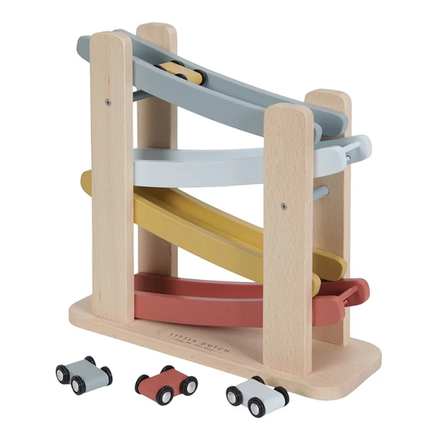 Little Dutch Wooden Race Track Toy - Premium Wooden Car Track for Kids