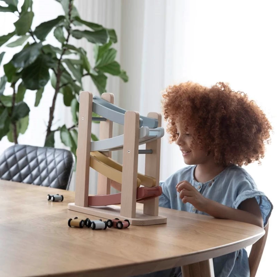 Little Dutch Wooden Race Track Toy - Premium Wooden Car Track for Kids