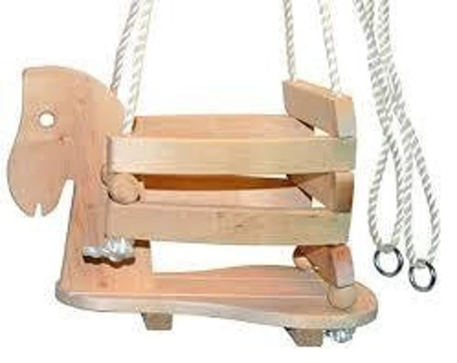 Mechato Wooden Rocking Horse Swing - Handmade Solid Wood Baby Toddler Rocker, Eco-Friendly Nursery Decor, Kids Indoor Outdoor Ride-On Toy