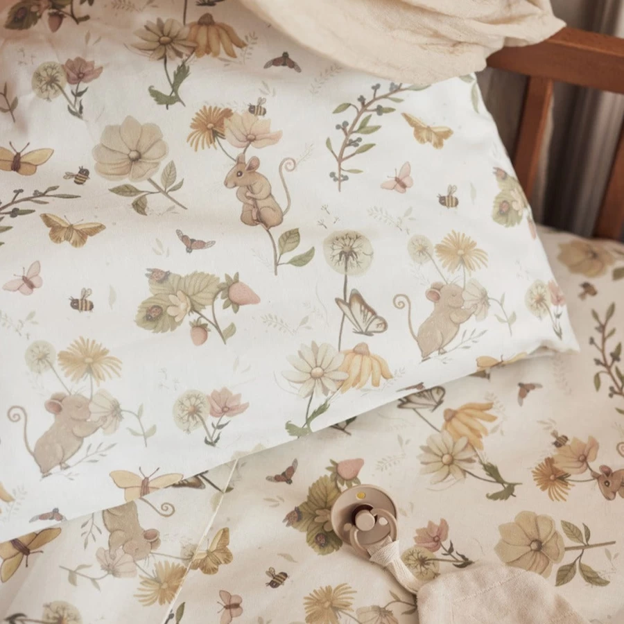 Jollein Dreamy Mouse Duvet Cover Set 100x140cm - Soft & Cozy Bedding for Kids & Teens