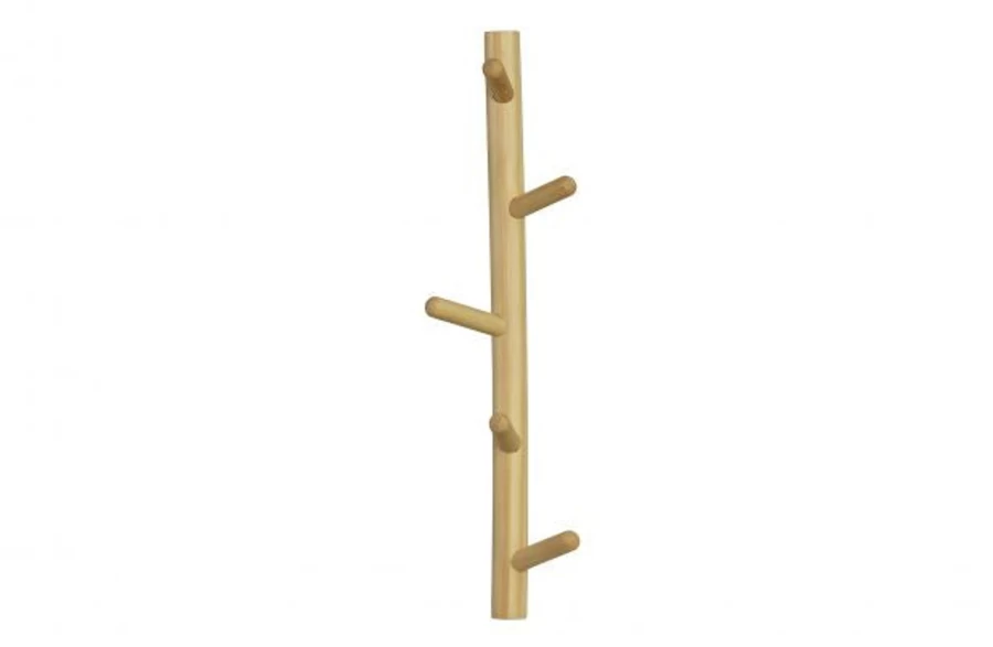 De Eekhoorn Marrit 5-Hook Wooden Coat Rack - Sturdy Wall-Mounted Entryway Organizer
