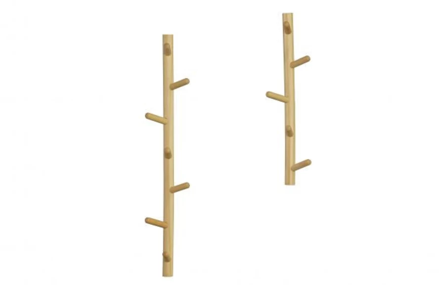 De Eekhoorn Marrit 5-Hook Wooden Coat Rack - Sturdy Wall-Mounted Entryway Organizer