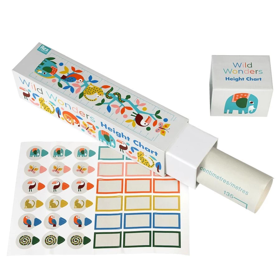 "Rex London Kids Height Chart - Colorful Growth Measurement Wall Decoration"