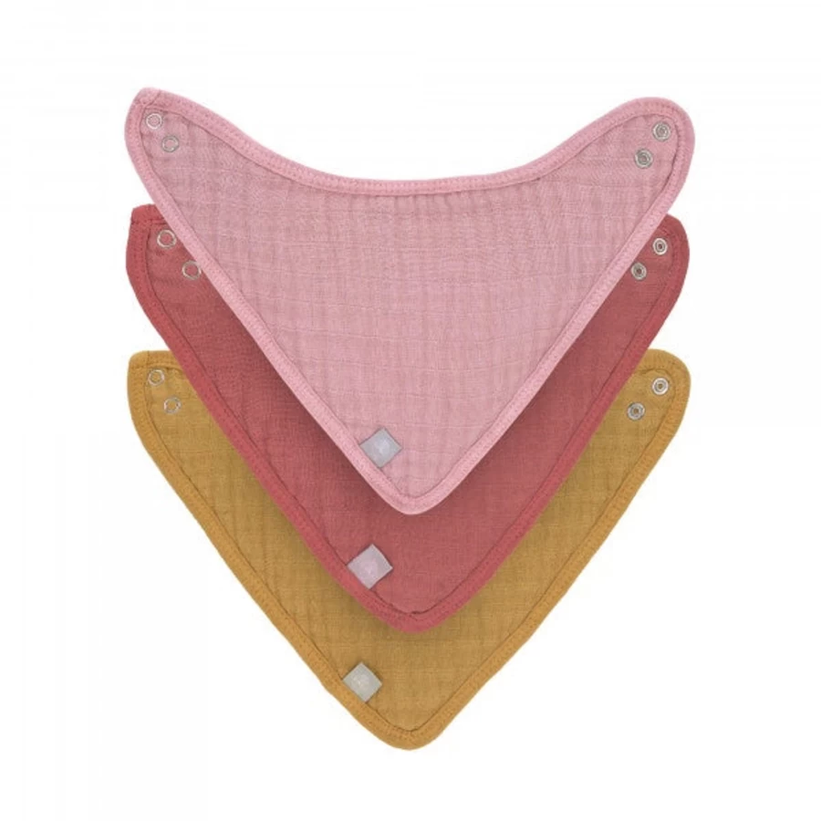 Lässig Organic Cotton Muslin Bandana Set - Soft Baby Bibs & Nursing Covers (3-Pack)