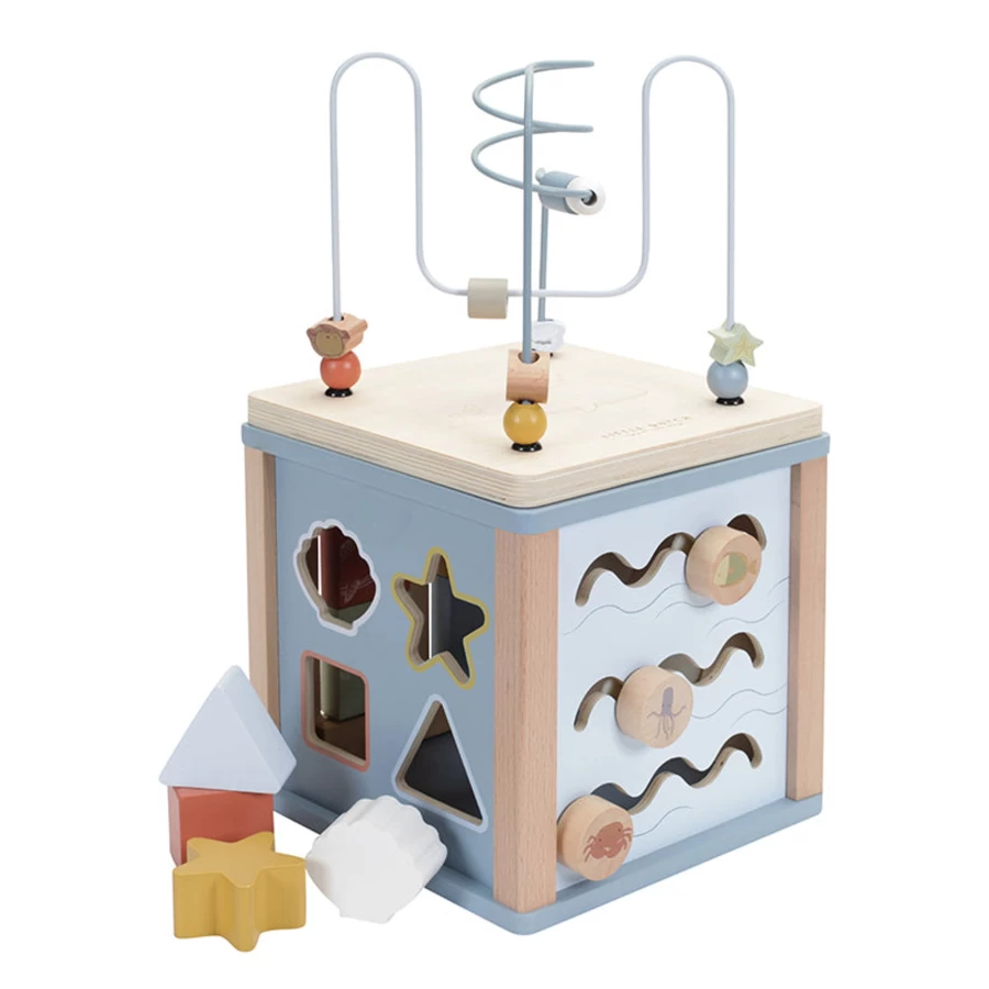 Little Dutch Wooden Activity Cube - Multifunctional Baby & Toddler Learning Toy