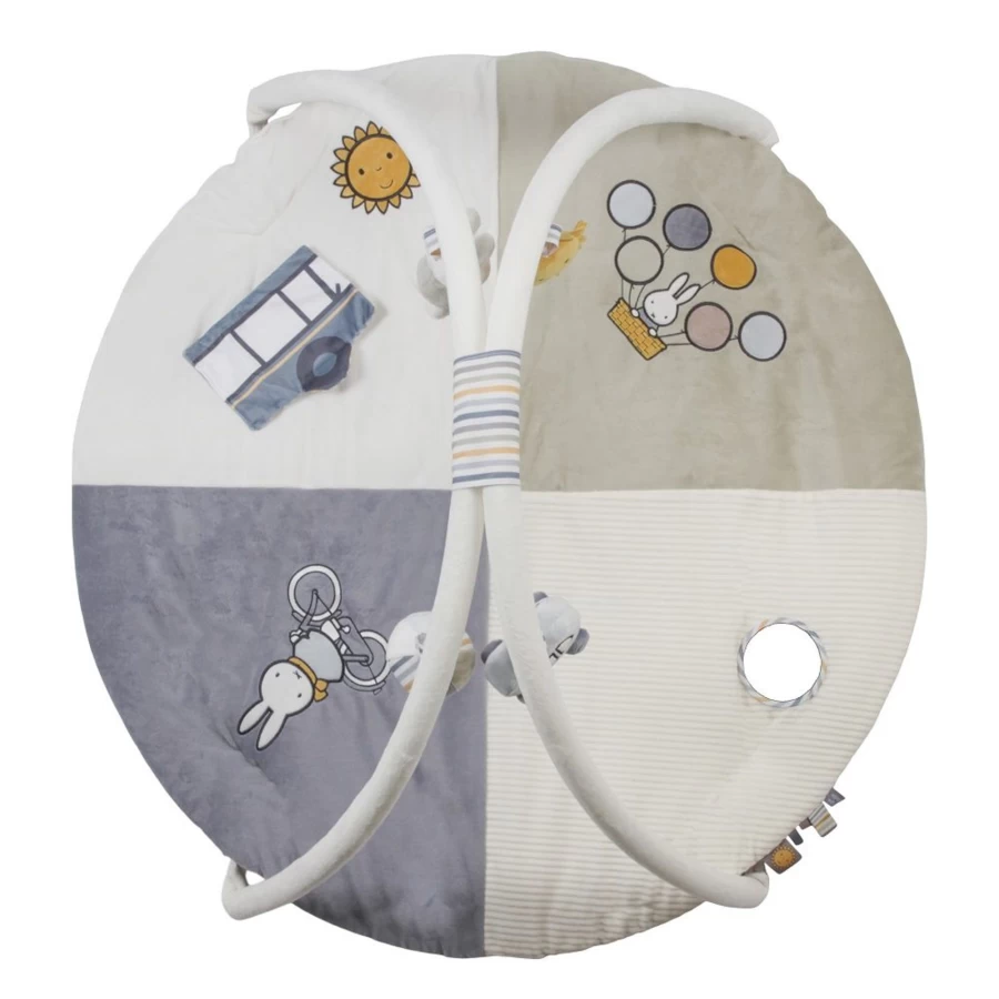 Little Dutch Miffy Playmat with Bow - Soft Fluffy Baby Play Mat for Nursery