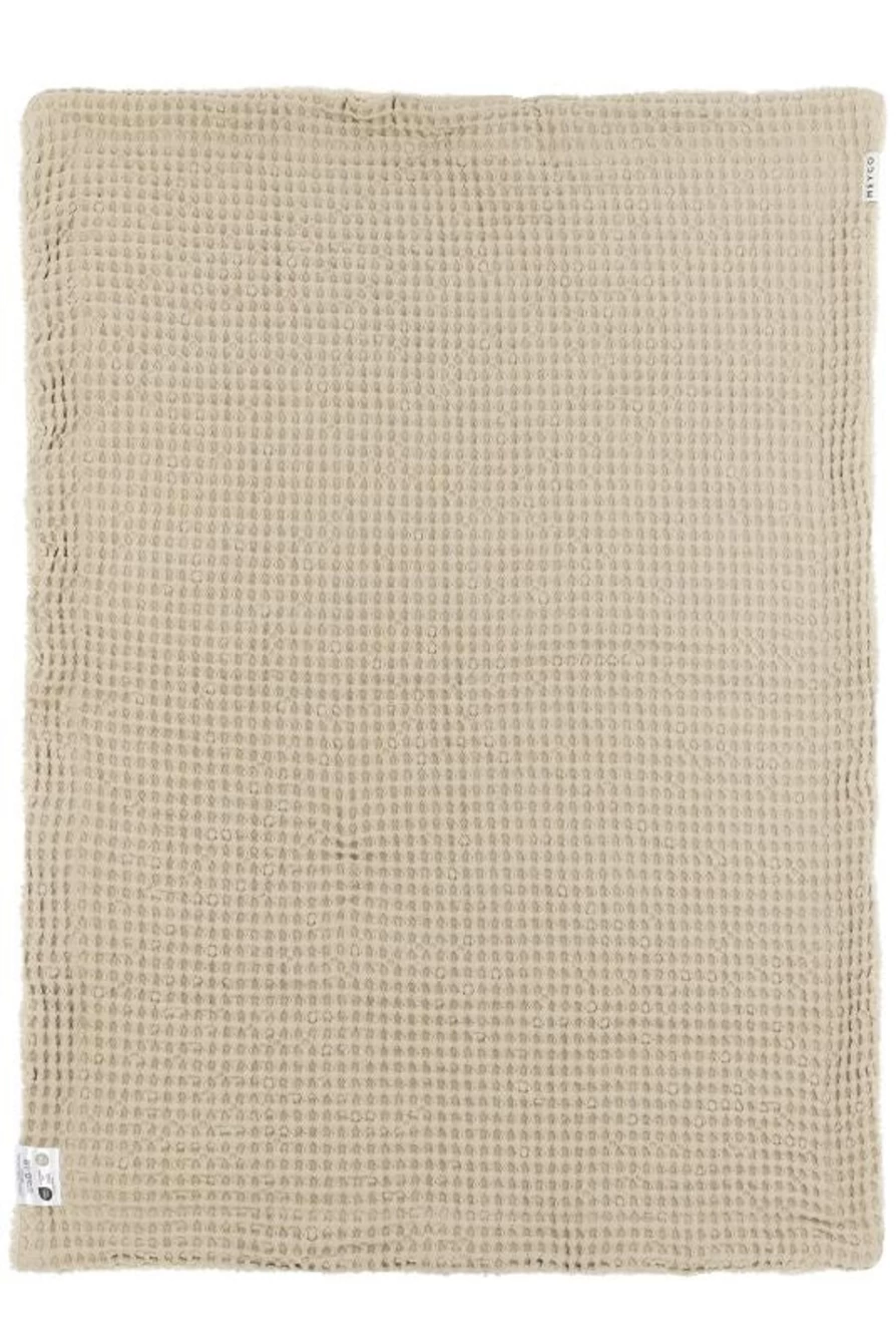 Meyco Waffle Knit Teddy Blanket 75x100 cm - Soft Cozy Throw for Bed & Couch